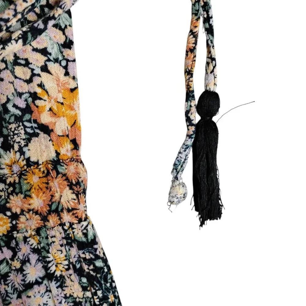 American Eagle Bohemian Dress Size XS Floral Maxi Length Short Sleeve Pullover - Picture 8 of 8